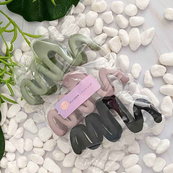 Oversized Hair Claw Set Of 3