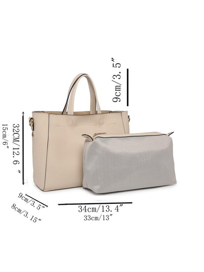 Women Tote purse crossbody W inner detachable bag